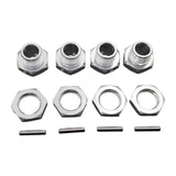 Maxbell 4 Pieces RC Hex Hubs RC Crawler 17mm Spare Parts Accessory Wheel Hex Adapter Argent