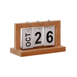 Maxbell 2pcs Practical Wooden Flip Chart Perpetual Calendar DIY Desktop Calendar