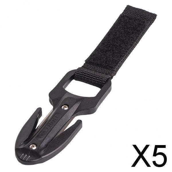 5xPortable Diving Line Cutter with Underwater Scuba Dive Mini Knife Black