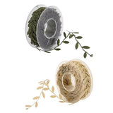 Maxbell 2 Rolls 15 Meters Leaves Ribbon Trim Wreath for Wedding Crafts Party Decor