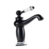 Bathroom Sink Faucet Smooth Luxury Victorian Ceramic Cartridge Single Handle black