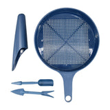 Maxbell 4x Bonsai Soil Sieve Garden Hand Tools Easy to Grasp Plants Sand Filter Tool Dark Blue