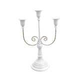 Maxbell 3 Arms Candle Holder Metal Candelabra for Dining Table Party Home Decoration white