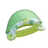 Maxbell Inflatable Pool Float with Large Canopy Float Bed for Water Funs Party Travel green