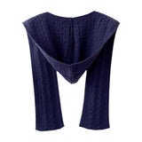 Maxbell Scarf with Hoodie Windproof Casual Winter Balaclava for Women Walking Female Dark Blue