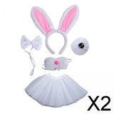 Maxbell 2xBunny Costume Set Cosplay Ears Headband for Easter Themed Parties Carnival