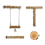 Maxbell Cage Parrot Perch 4 Pcs Parrot Wooden Stand for Hammock Cockatiels Parakeets