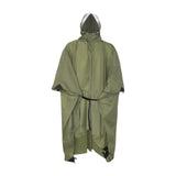 Maxbell Rain Poncho with Hood Portable Rainwear Raincoat for Outdoor Camping Fishing Green Sleeveless
