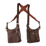 Maxbell Double Shoulder Armpit Bag Underarm Bag for Medieval Shopping Outdoor Sports Brown