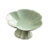 Maxbell Ceramic Footed Fruit Bowl Holder Decorative for Farmhouse Home Decor Wedding cyan green