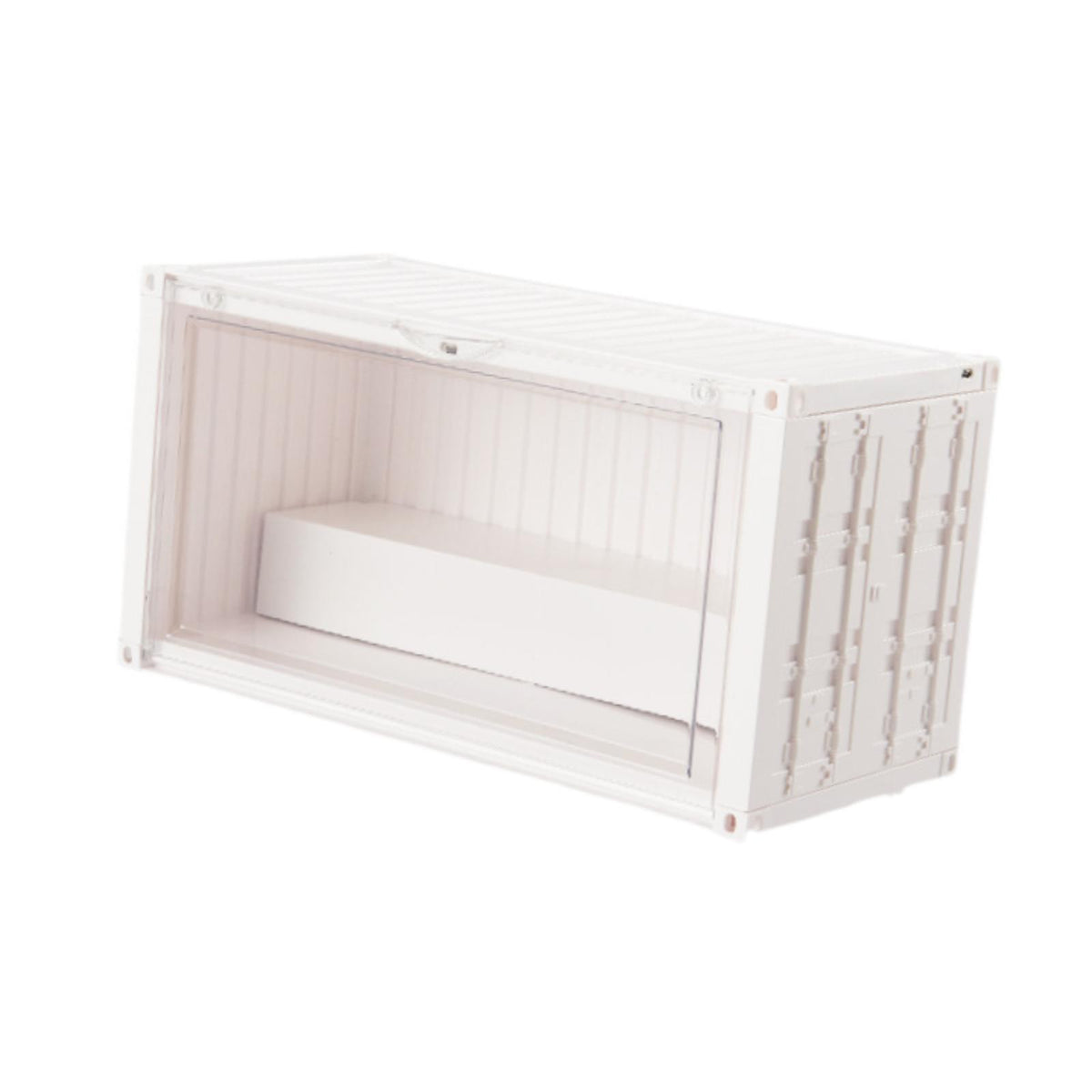 Maxbell Display Case Desktop Dustproof Clear Storage Cabinet for Study Bedroom Decor white