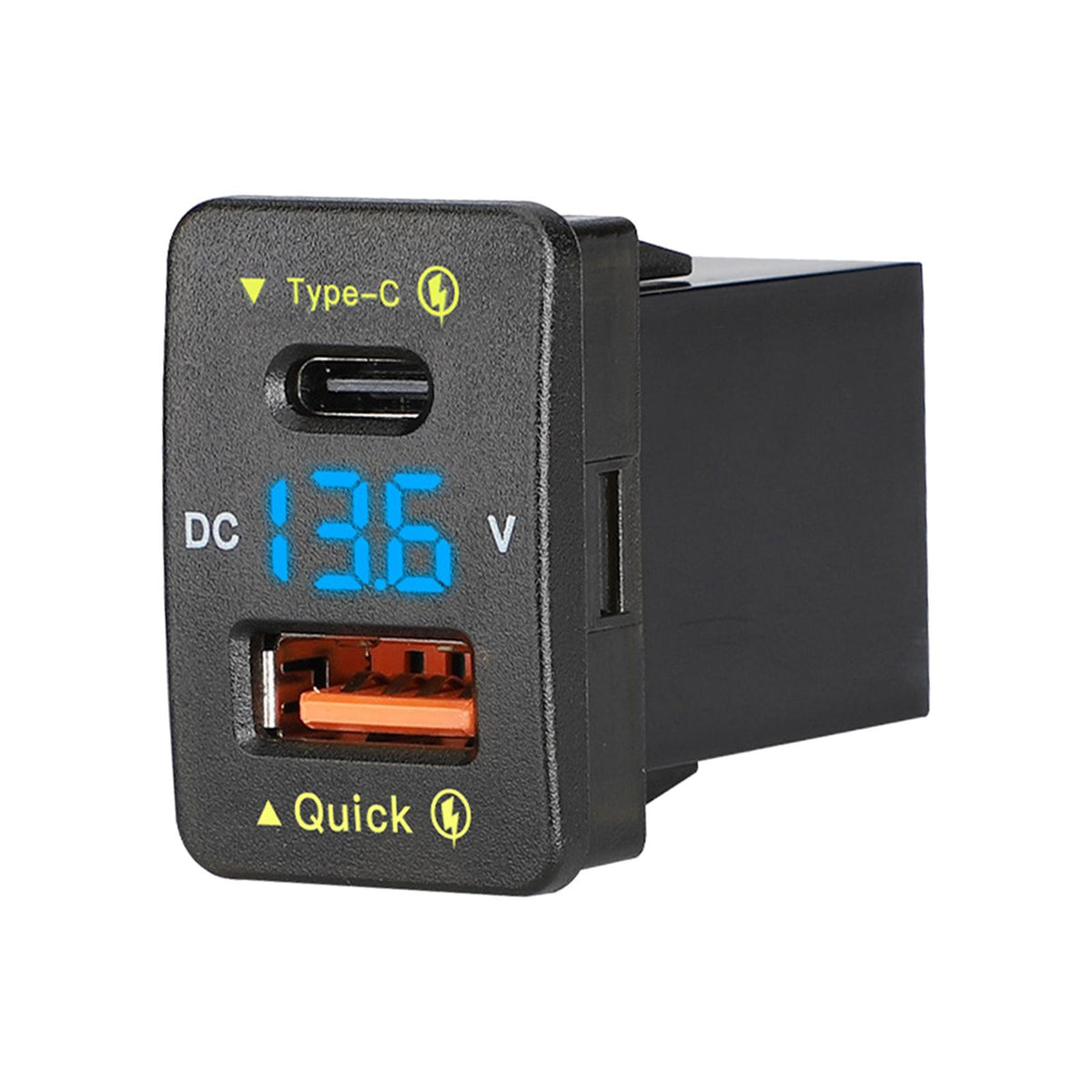 Maxbell Car Charger Phone Socket 36W Car QC3.0 Quick Charger for Camry 2011-2019 Blue Light 33x23mm