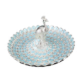 Maxbell Fruit Plate Dessert Display Plate for Dessert Candy Bathroom Jewelry Trinket Silver Blue
