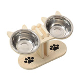 Maxbell Cat Bowls Elevated Dish Pet Food Bowls for Food and Water Kitten Indoor Cats Wood