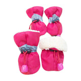 4Pcs Dog Boots Pet Dog Shoes Cover for Running Hardwood Floors Outdoor 7 Rose Red 6.5x5.5cm - Aladdin Shoppers