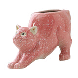 Cat Statue Planter Versatile Cactus Art Crafts Cartoon Flower Pot Home Decor Pink