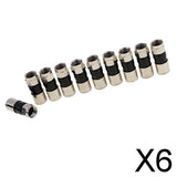 Maxbell 6x10 Pieces F Compression Snap Seal Plug Connector for RG6 Satellite TV Cable