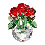 Maxbell Flower Figurine Art Crafts Desktop Ornament for Christmas Mother Day Shelf red