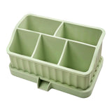 Maxbell Toothbrush Holder Multifunctional Makeup Storage Box Detachable for Bathroom Green