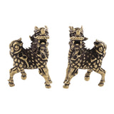 Maxbell 2x Feng Shui Pixiu Statue Chinese Mythical Beast for Office Bedroom Tabletop