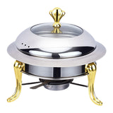 Maxbell Buffet Warmer Portable Chafing Dish Buffet for Backpacking Commercial Baking gold