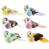 Set of 6 Artificial Foam Birds for Decoration, Floral Arrangements and Arts & Crafts