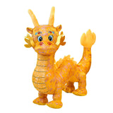 Maxbell Dragon Doll Decorative Dragon Plush Toy for Dorm Birthday Present Restaurant yellow 35cm