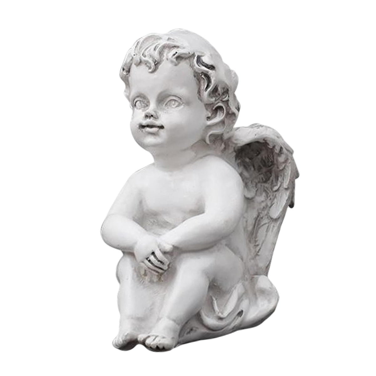Baby Angel Statue Wing Cherub Figurines Artwork for Desktop Patio Bedroom 11cmx9cm