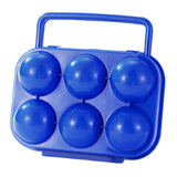Maxbell 6 Grid Eggs Storage Box Dispenser Eggs Container for Home Backpacking Hiking Blue