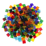 250 Pieces Square Shape Mixed Color Clear Glass Mosaic Tiles Tessera for Mosaic Making Crafts Supplies 10x10mm