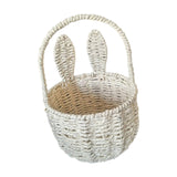 Maxbell 2xWoven Basket with Bunny Ears Easter Decor Hand Basket for Gifts Baby Shower