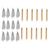 Maxbell 24Pcs Tassel Pendant Necklace DIY Craft For Jewelry Making Light Gold&Silver