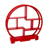Maxbell Wooden Display Shelf Showcase Figure Storage Rack for Dessert Office Cupcake red