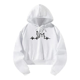 Maxbell Womens Crop Top Hoodie Sweatshirt Women's Clothing for Fishing Hiking Autumn S White