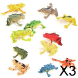 Maxbell 3xPlastic Small Frog Figures Simulation Decoration Kids Toy Colorful 12PCS