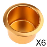 Maxbell 6x Aluminum Alloy Cup Drink Holder for Marine Boat Car Truck Camper RV Gold