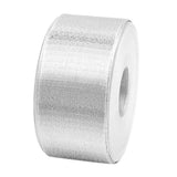 Maxbell 15 Meters 40mm Glitter Metallic Satin Ribbon For Crafts Gift Wrapping silver
