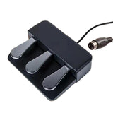 Maxbell Triple Pedal Ideal Accessory Piano Foot Pedal for Synthesisers Electric MIDI Black