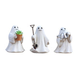 Maxbell 3 Pieces Ghost Figurines Plant Pot Decorations for Tabletop Home Decor Patio