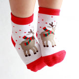 Kids Christmas Socks Novelty Socks Babyh Boys Girls Xmas Gift Deer Print 1-3Y