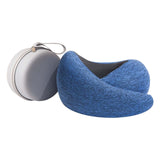 Maxbell Travel Pillow Breathable Memory Foam Soft Neck Pillow for Train Airplane Car Blue