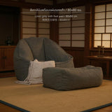 Maxbell Bean Warehouse Lazy Sofa | Japanese Retro Style Chair Cotton Linen Grey 80x80cm