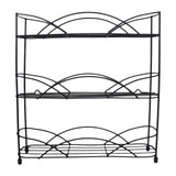 Maxbell 3 Tier Spice Rack Iron Space Saving Storage Shelf for Kitchen Cabinet Pantry