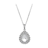 Maxbell Water Droplet Charm Pendant Necklace for Women for Party Anniversary Holiday White