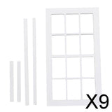 Maxbell 9x1:12 Scale Dolls House Miniature Wooden 12 pane Window Frame White