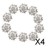 Maxbell 4x10pcs Rhinestone Flower Shape Sewing Buttons DIY Crafts 22mm