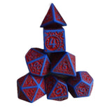 Maxbell 7 Pieces Polyhedral Dices Set Mini Dices Party Game Dices for Bar Home Party Red