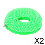 Maxbell 2xClothesline Stretchy Portable Laundry Cord for Garden Camping Accessories RV green 800cm