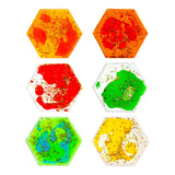 Maxbell 6 Pieces Sensory Soft Gel Liquid Toys Fidget Liquid Motion Toys for Children Hexagon