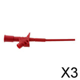 Maxbell 3xInsulated Quick Test Hook Clip High Voltage Flexible Testing Probe red